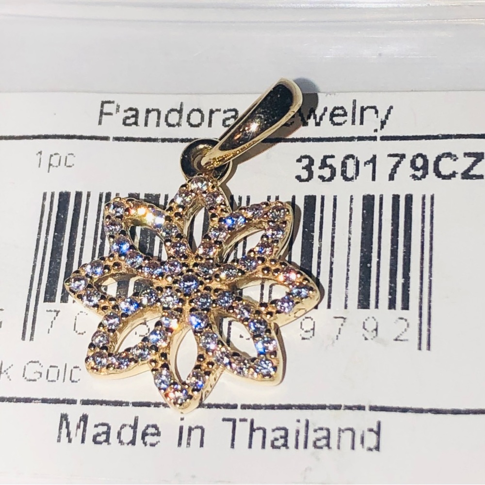 Authentic Pandora Solid 14k Gold Lace Botanique F… - image 2